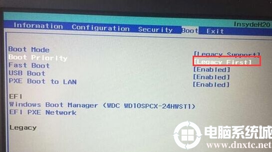 Boot PriorityOóLegacy First