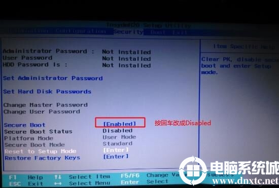 Secure Boot܇OóDisabled